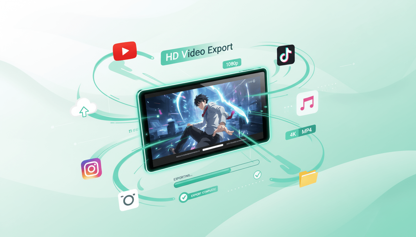 HD Video Export from Anime AI Generator