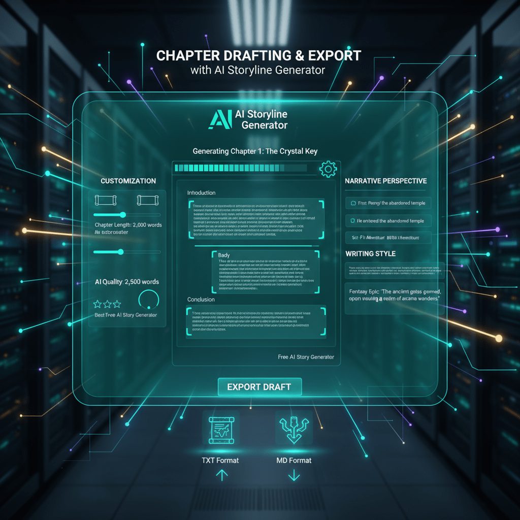 Chapter Drafting & Export with AI Storyline Generator